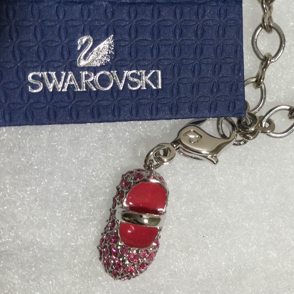 Swarovski Rose Shoe Chrystal Charm